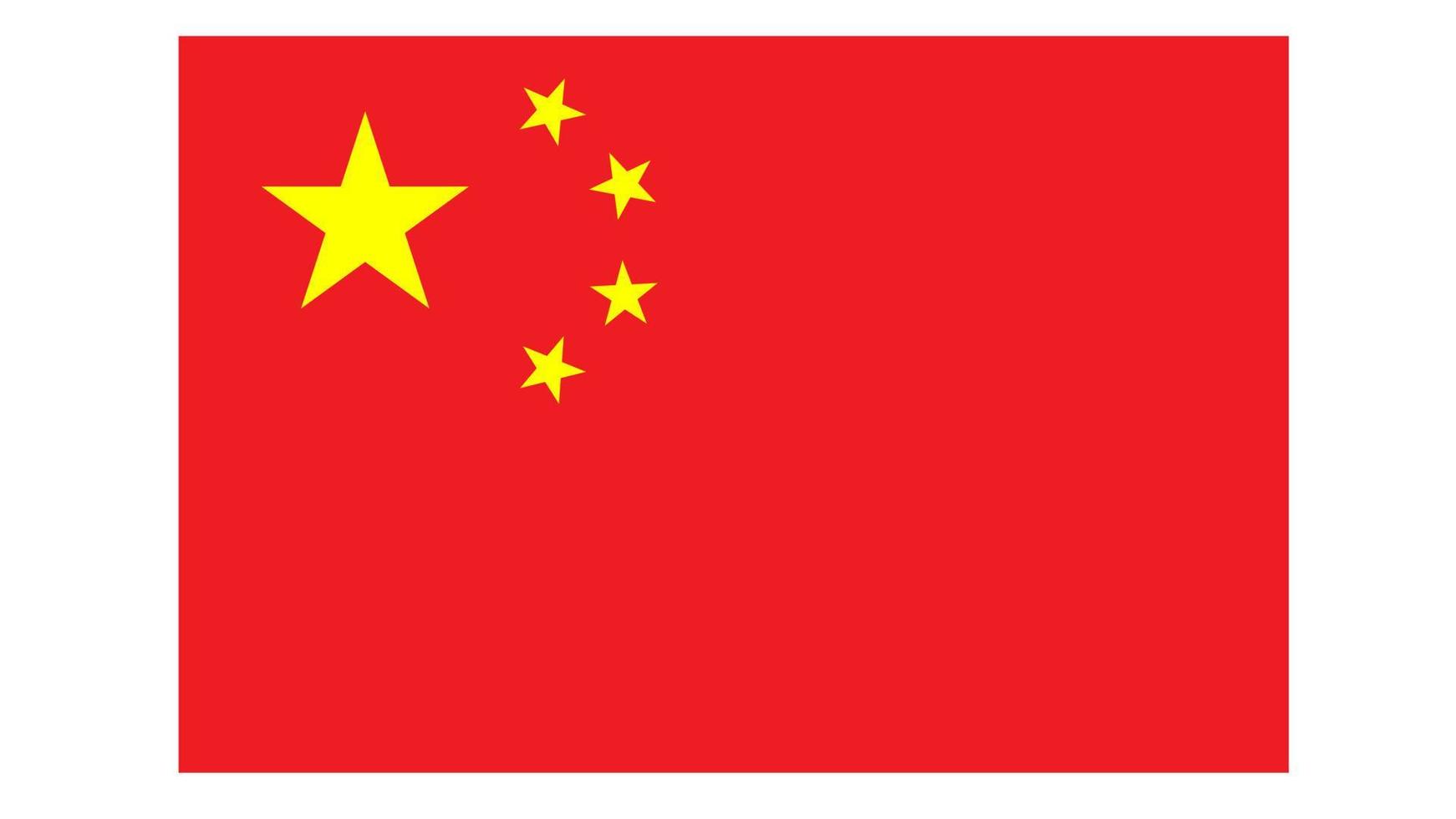 Flag of China.Official proportion  dimension and colors. Vector Illustration