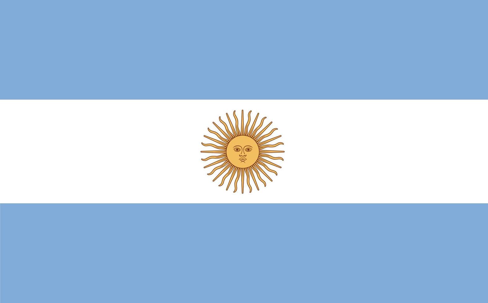 Flag of Argentina.Official proportion  dimension and colors. Vector Illustration