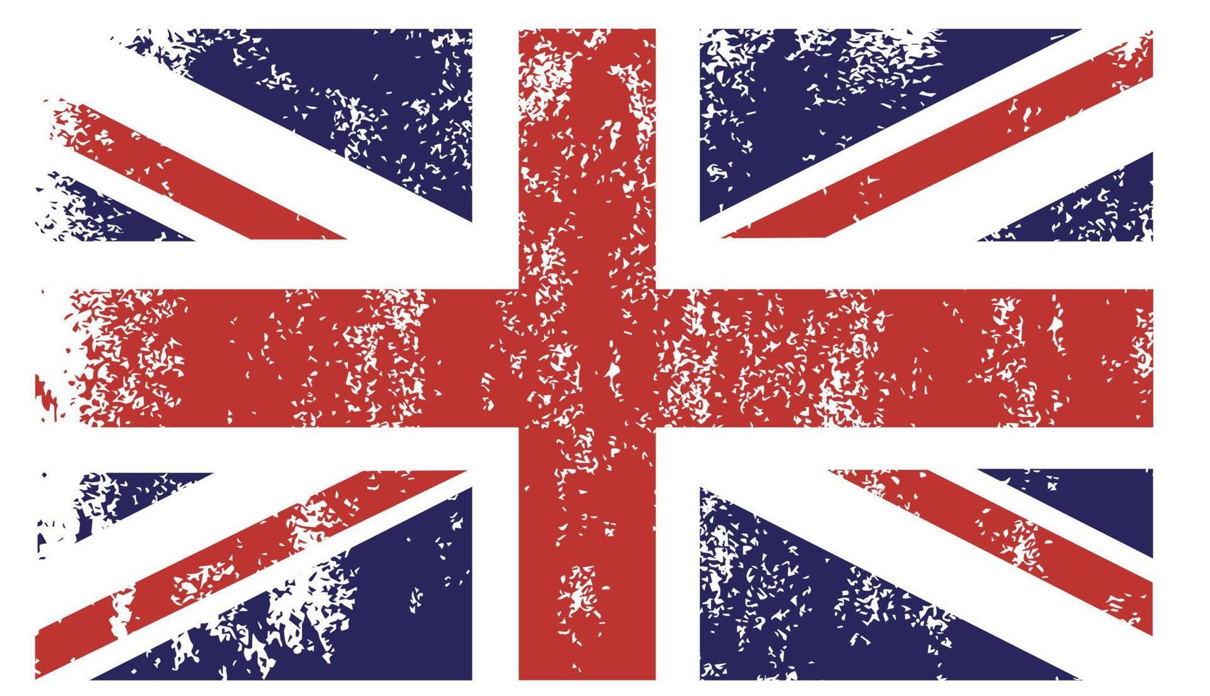 Flag of the Union Jack. Grunge, scratch and old style flag Vector Illustration