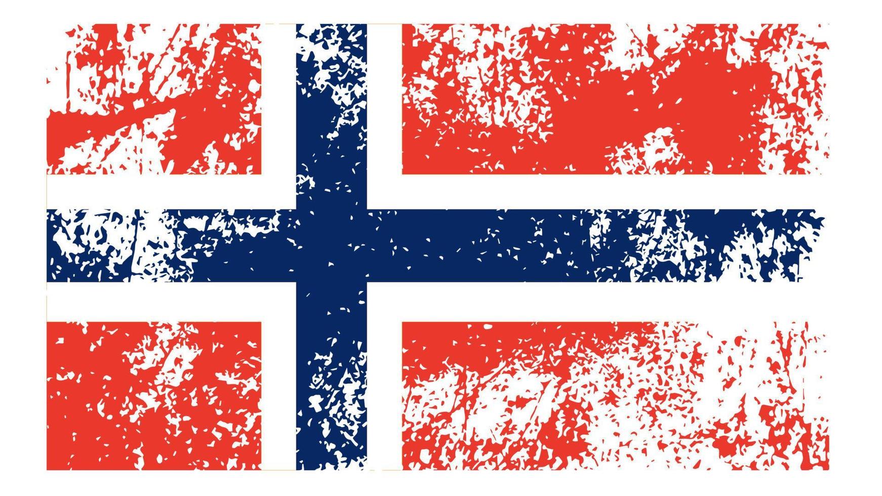 Flag of Norway. Grunge, scratch and old style flag vector Illustration