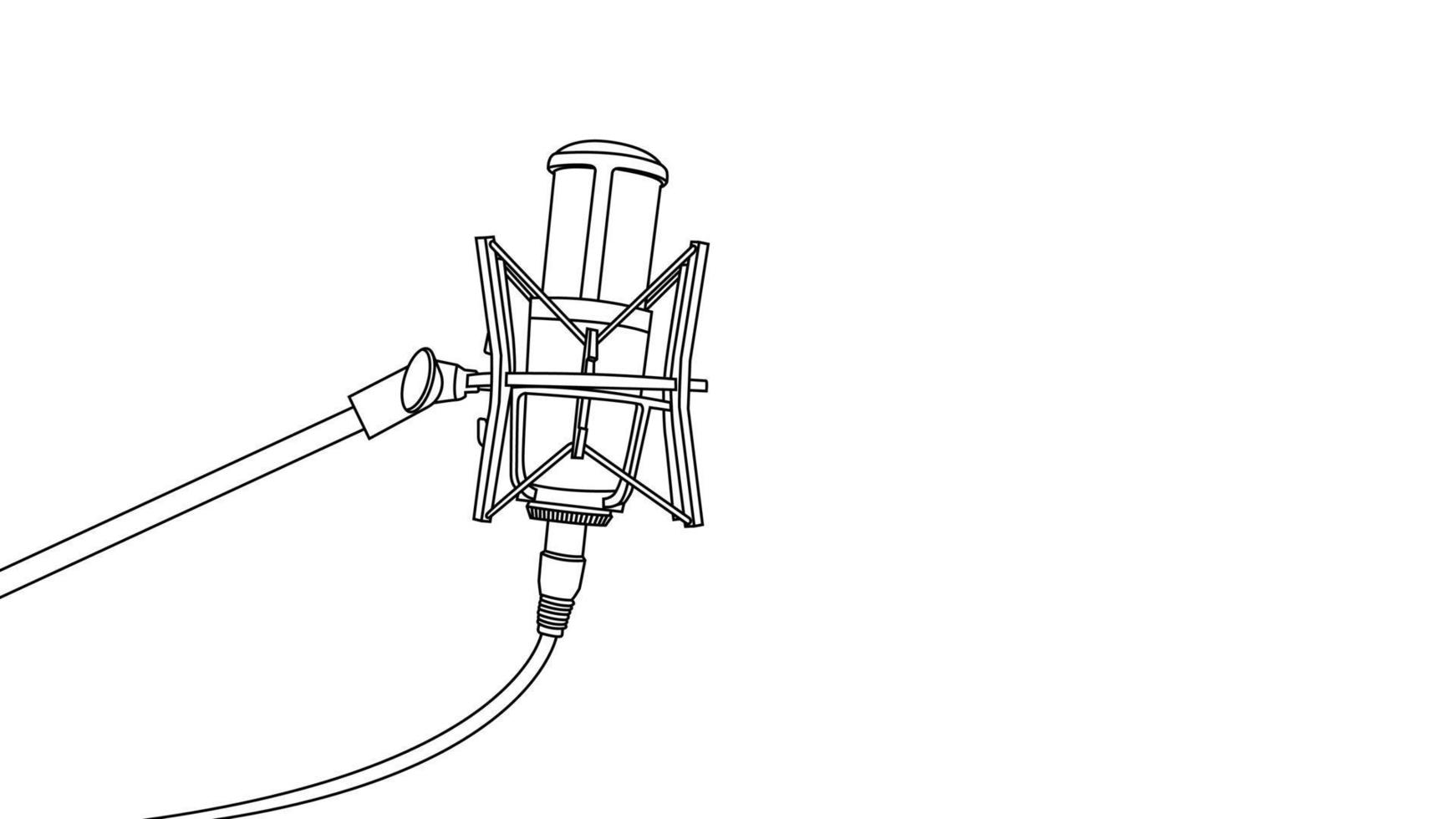 micrófono web aislado en la ilustración de vector de fondo blanco