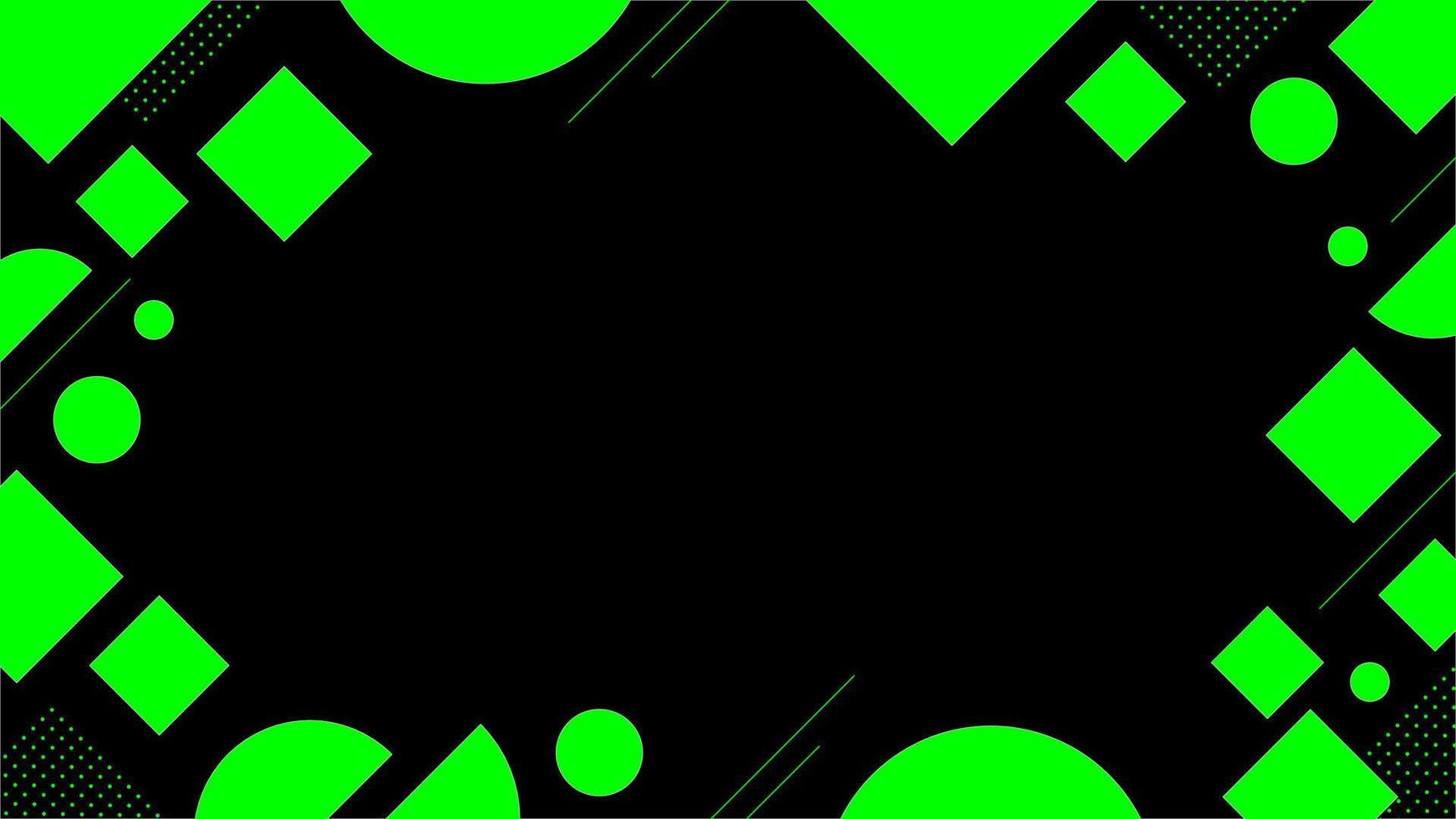 geométrico abstracto moderno con fondo verde y negro brillante vector