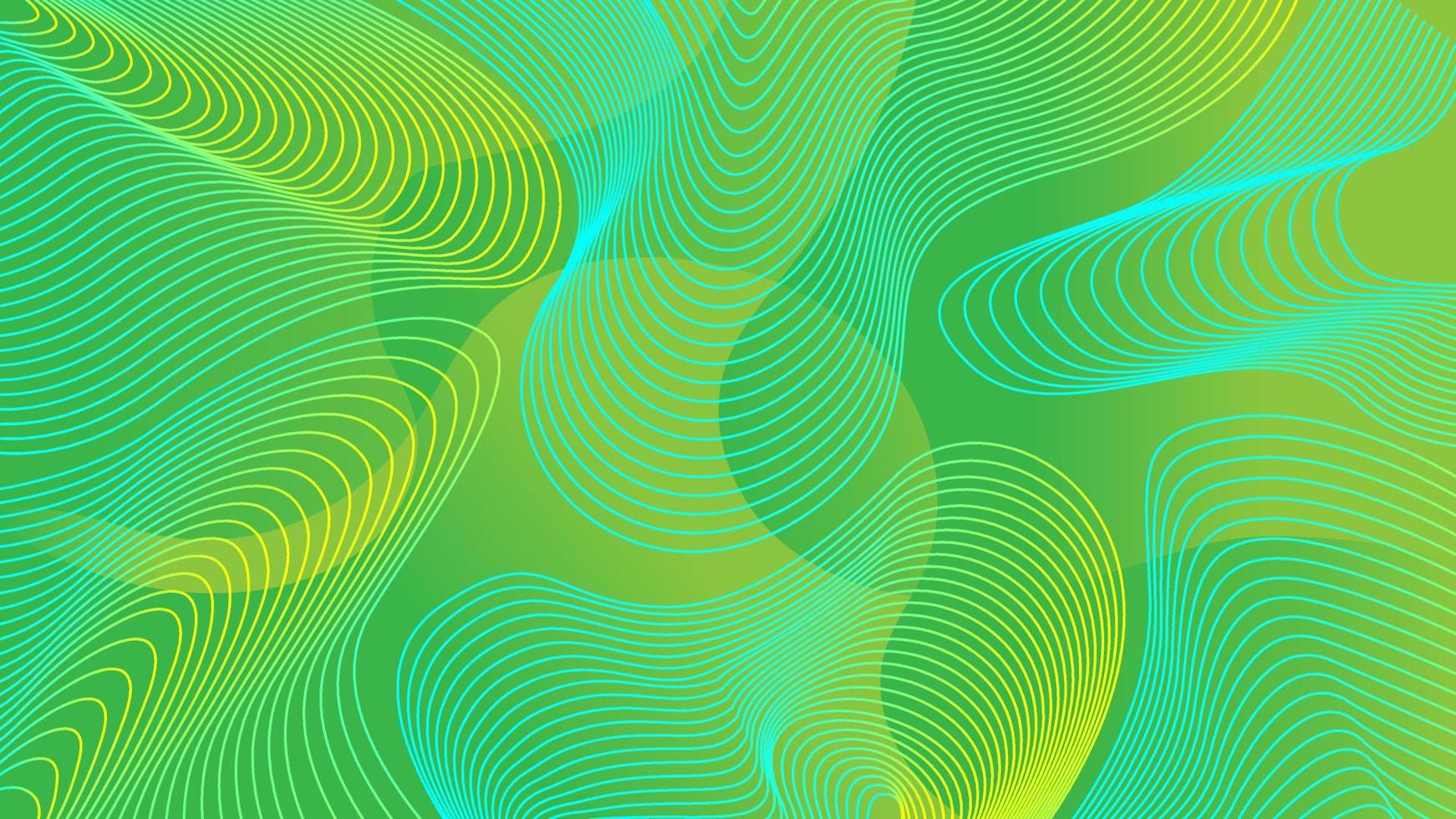 líneas de onda abstractas modernas fondo de color verde vector