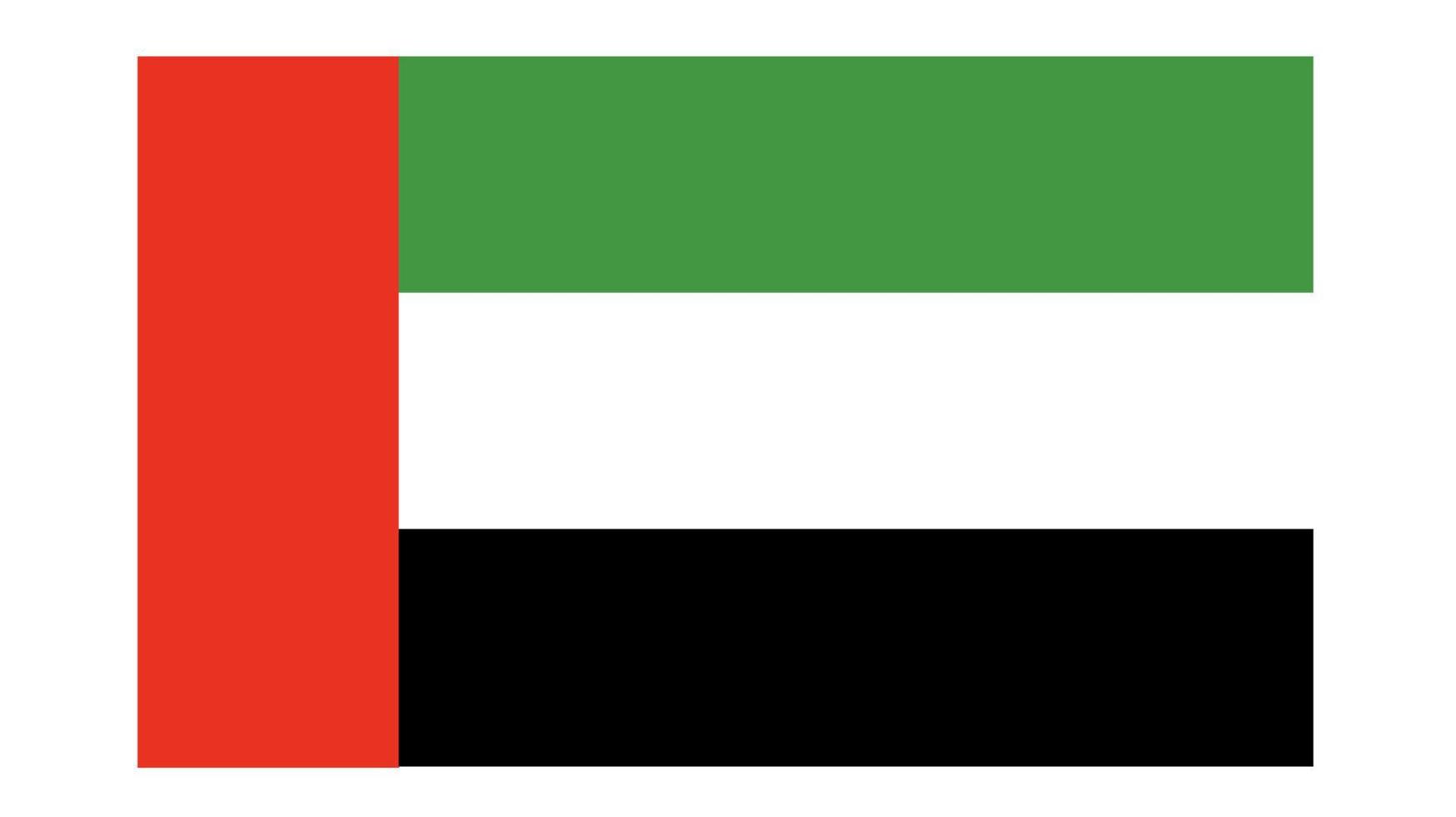 Flag of Uni Arab Emirates.Official proportion  dimension and colors. Vector Illustration