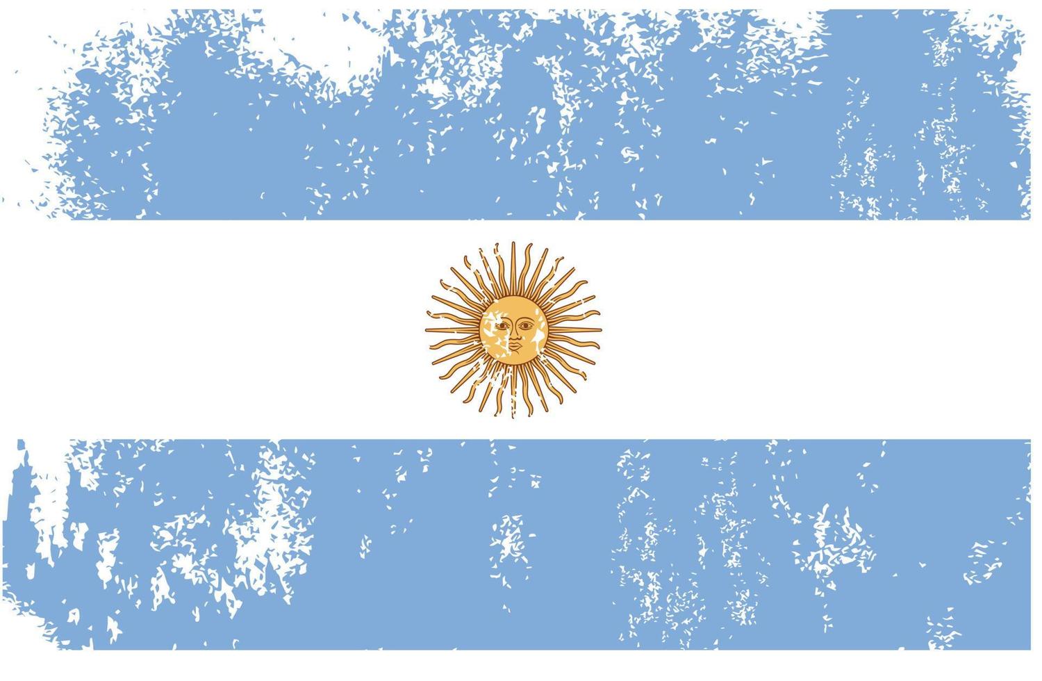 Flag of the Argentina. Grunge, scratch and old style flag Vector Illustration