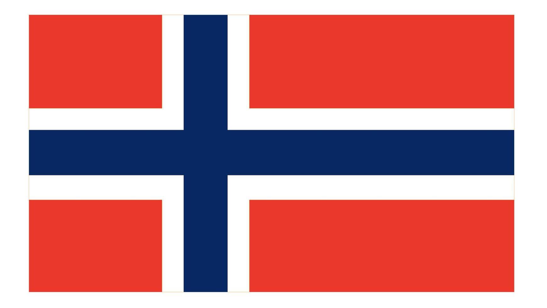 Flag of Norwegian.Official proportion  dimension and colors. Vector Illustration