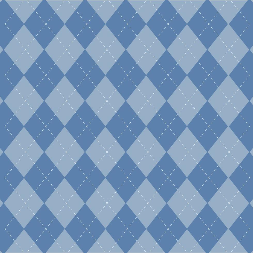 Classic diamond check pattern, blue and white checks pattern vector