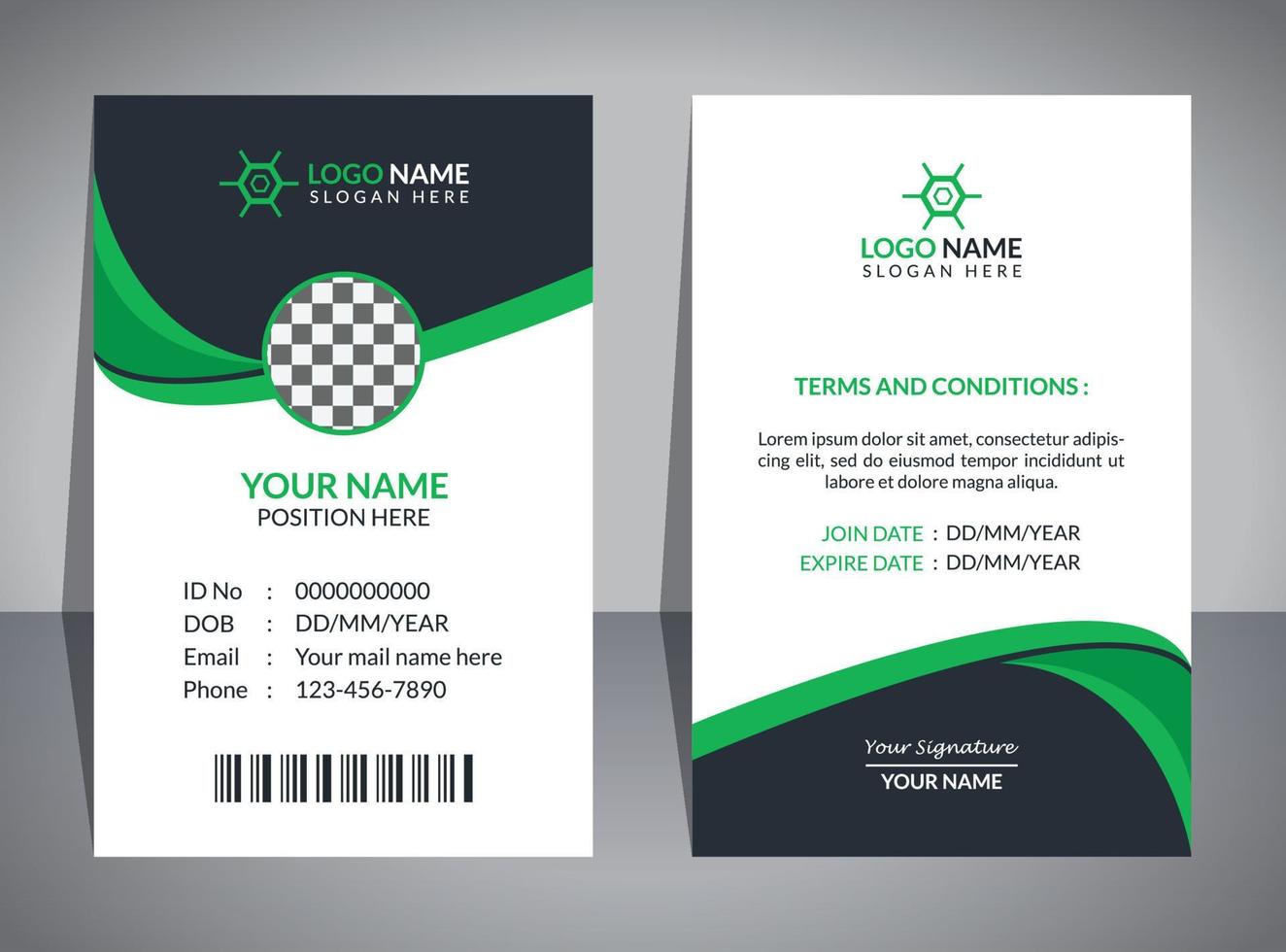 ID Card Design Template vector