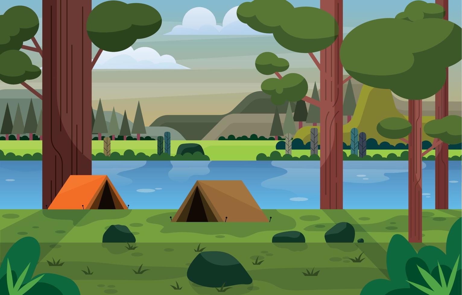 fondo de bosque de verano vector