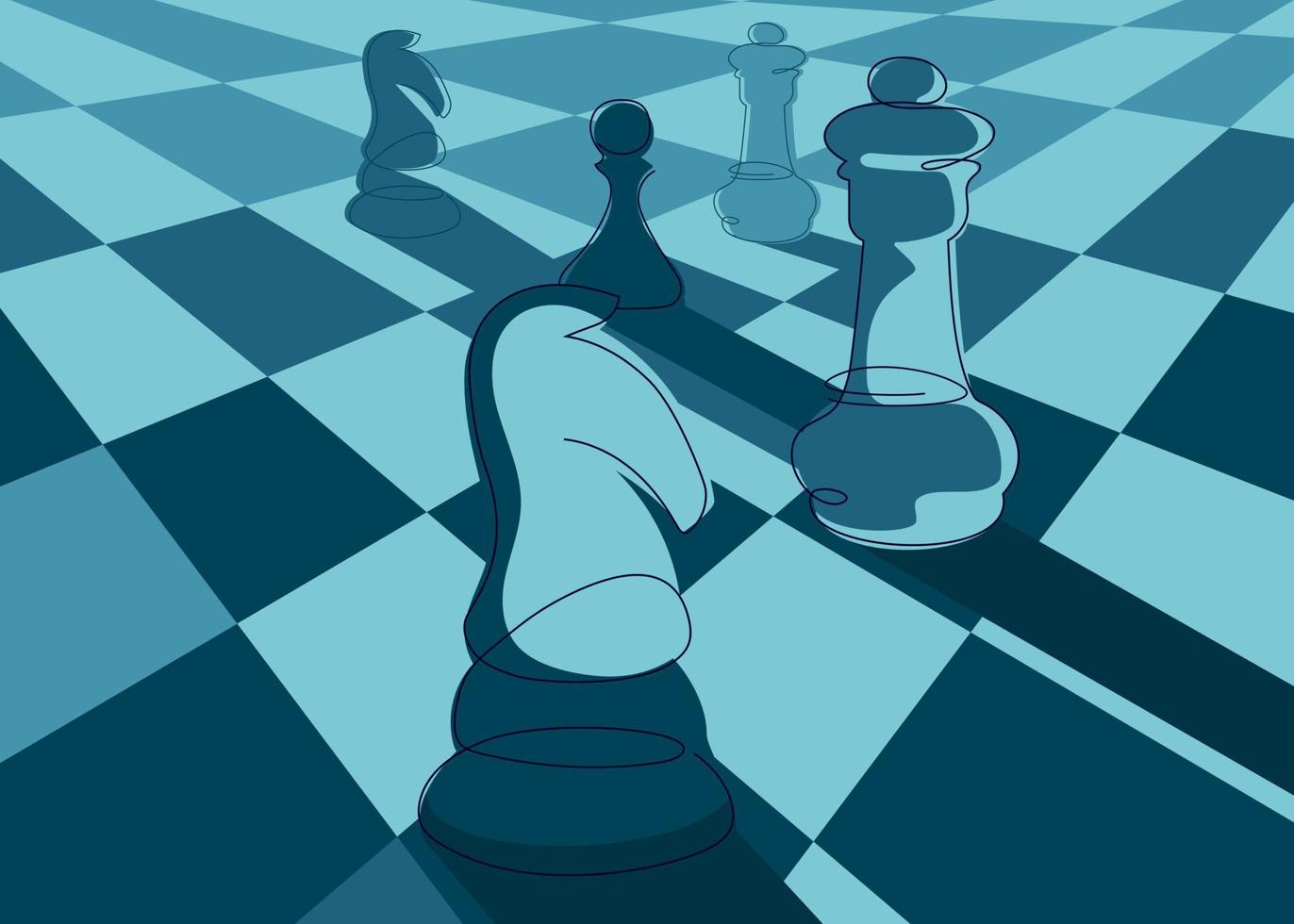 Banner with chess in perspective. 7456410 Vector Art at Vecteezy