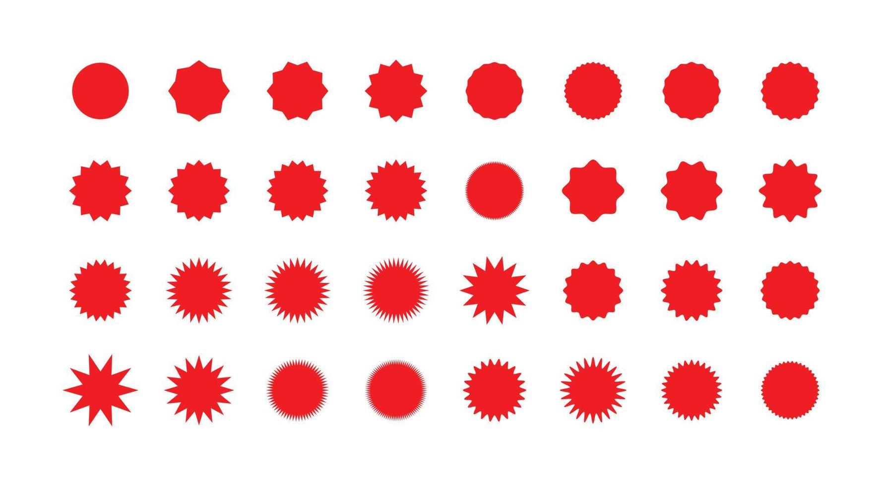 Collection of red price tag, sunburst badges and labels vector