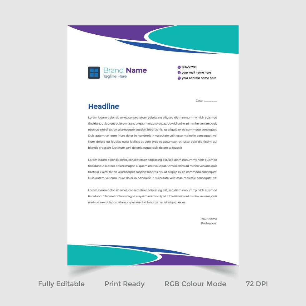 Corporate business letterhead template design vector