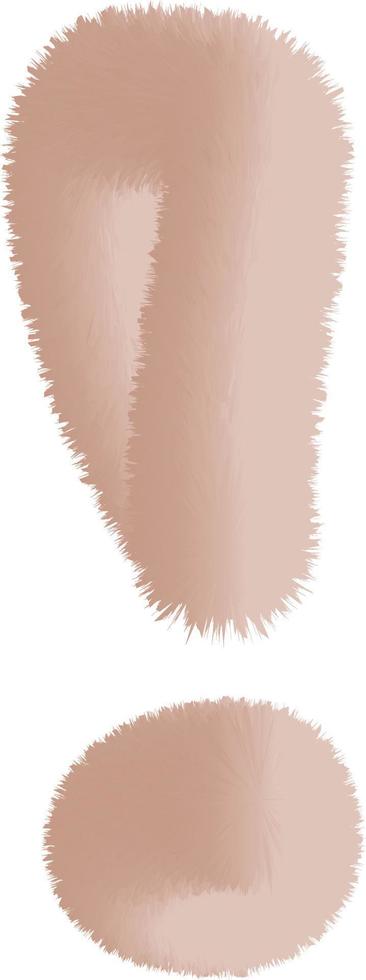 exclamation mark beige 3D illustration hand drawing vector