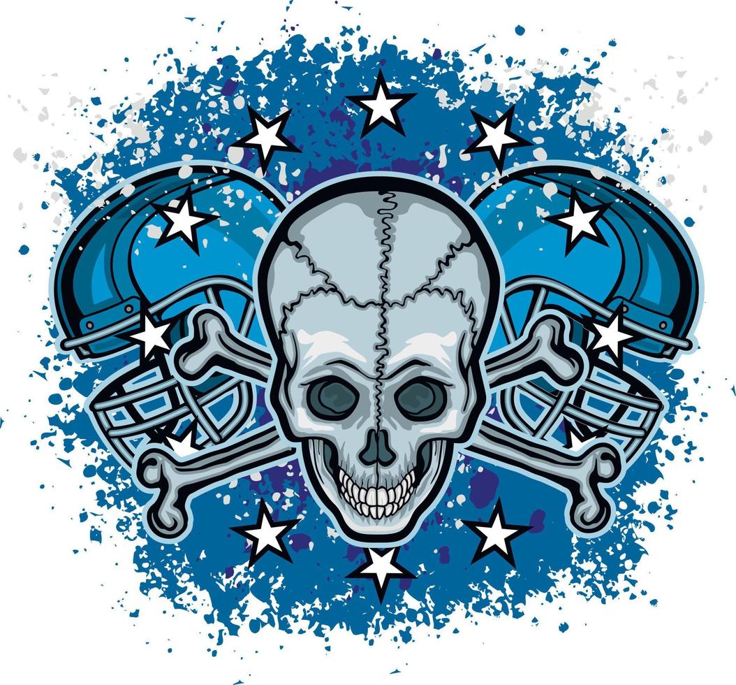 skull football helmet, grunge vintage design t shirts vector