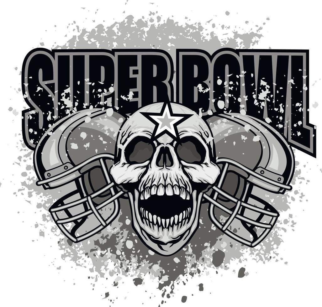 skull football helmet, grunge vintage design t shirts vector