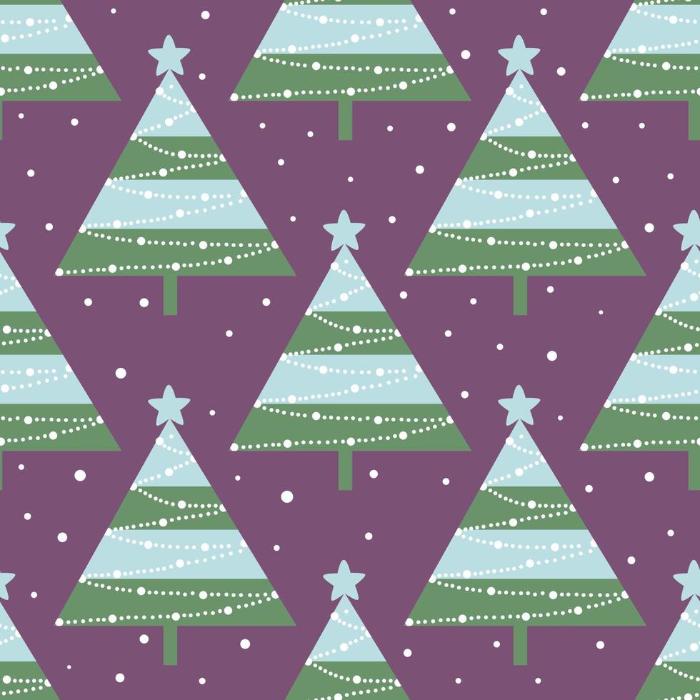 Seamless pattern of stylized simple shape Christmas trees. vector