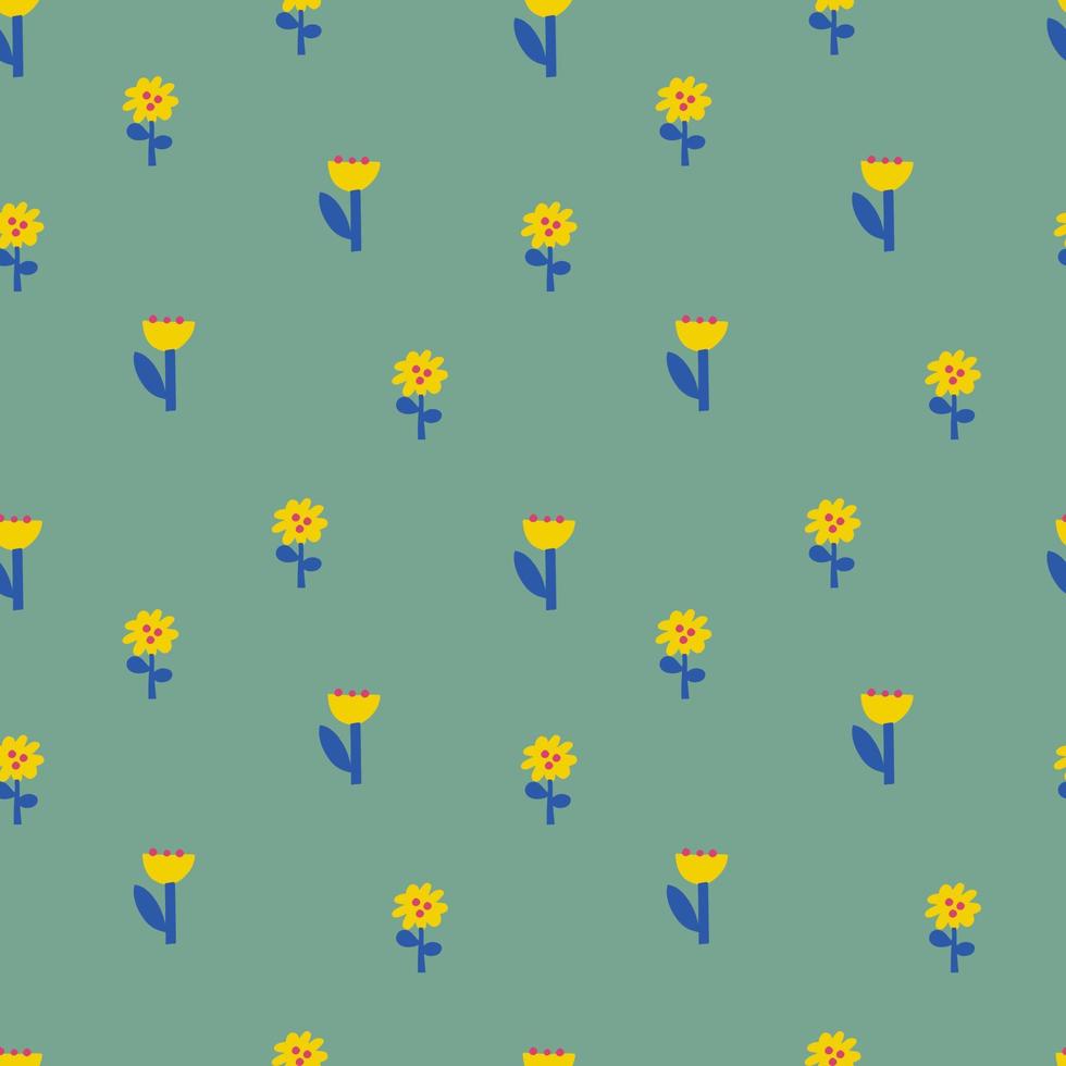 Seamless floral patterns in minimalist style. vector elements in Scandinavian