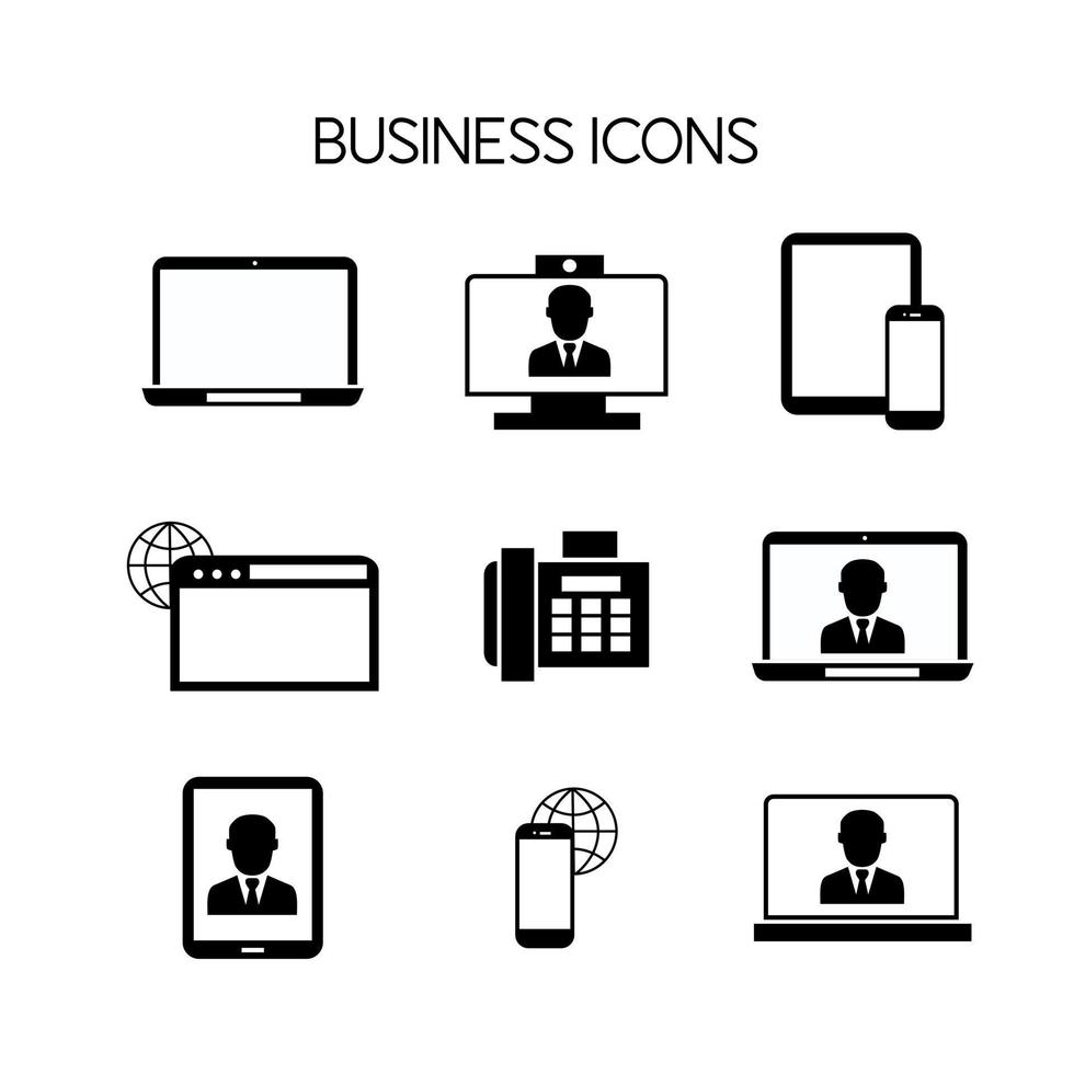 Set of business icons gadgets successful for work. Vector design simple sign for website and mobile app