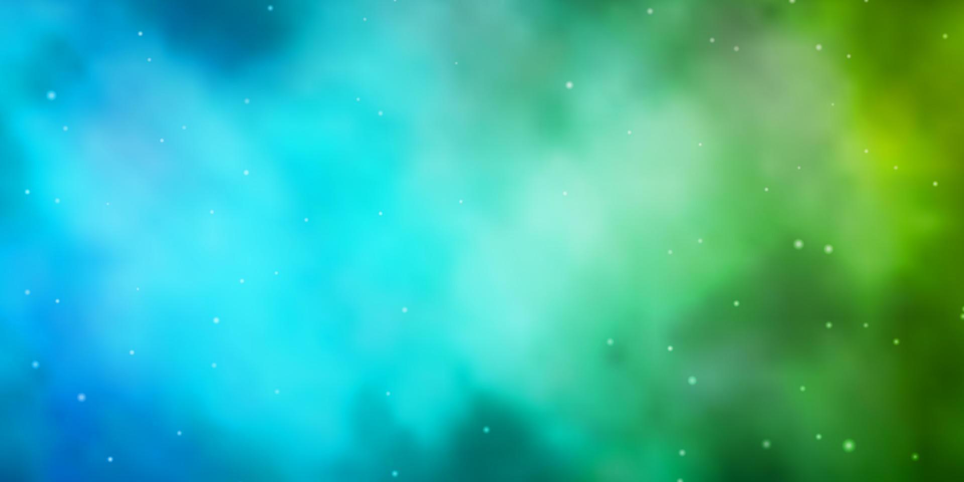 Light Blue, Green vector pattern with abstract stars.