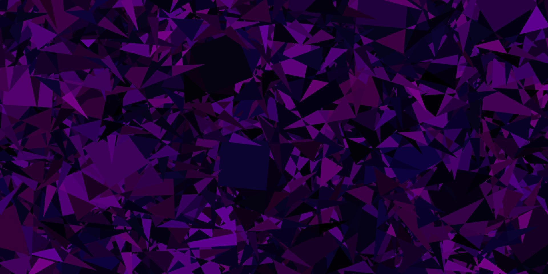 Dark Purple vector background with triangles.
