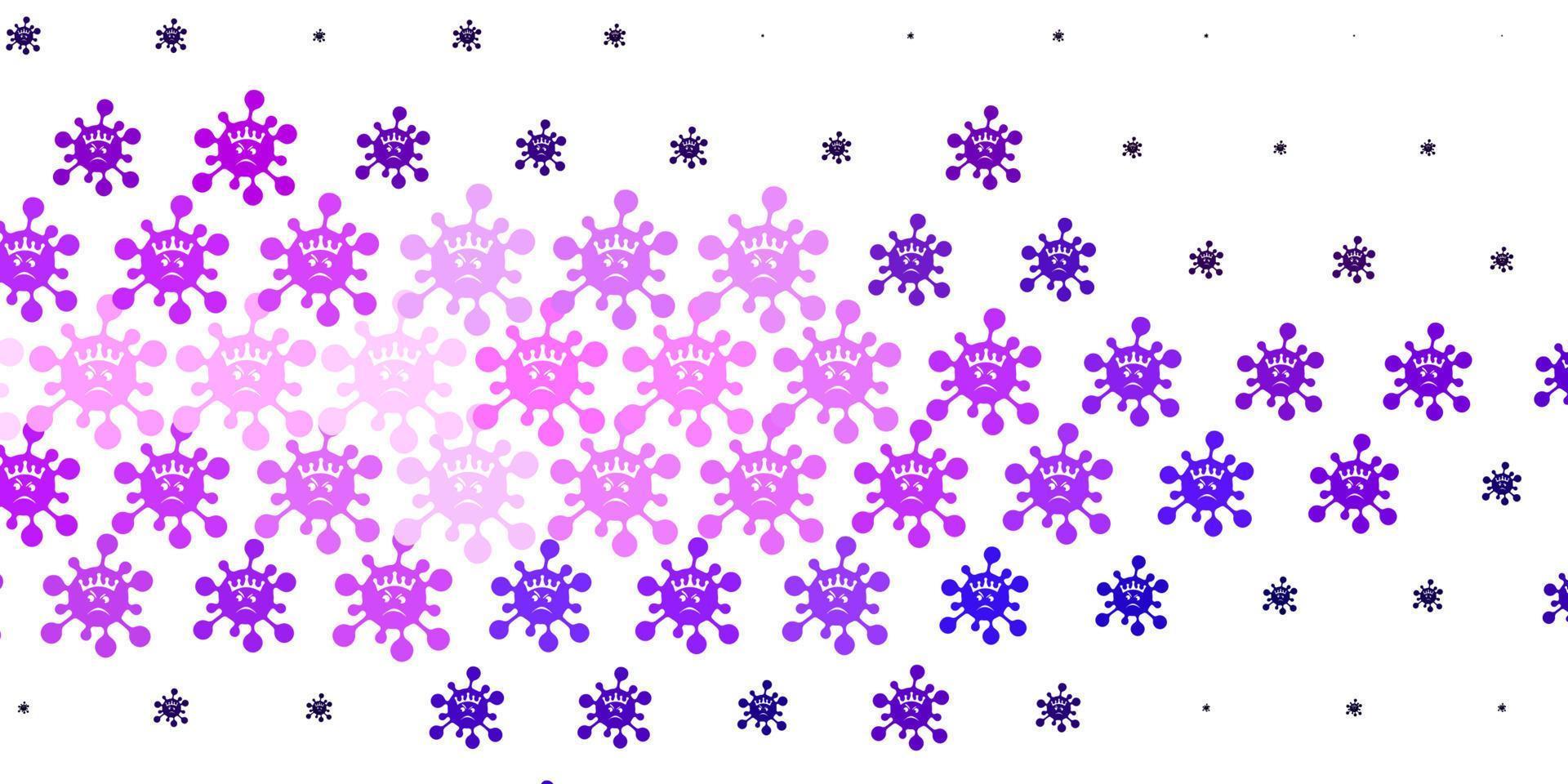 plantilla de vector violeta, rosa claro con signos de gripe