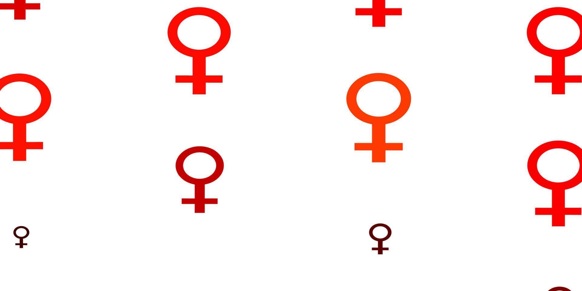 patrón de vector rojo, amarillo claro con elementos de feminismo.