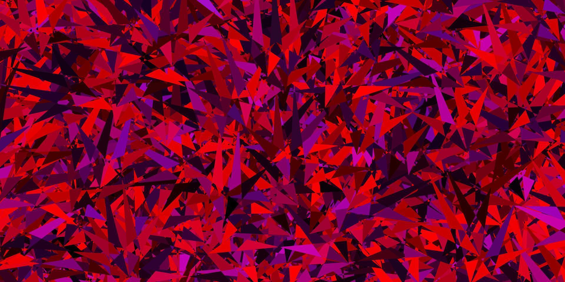 Dark Pink, Red vector background with triangles.
