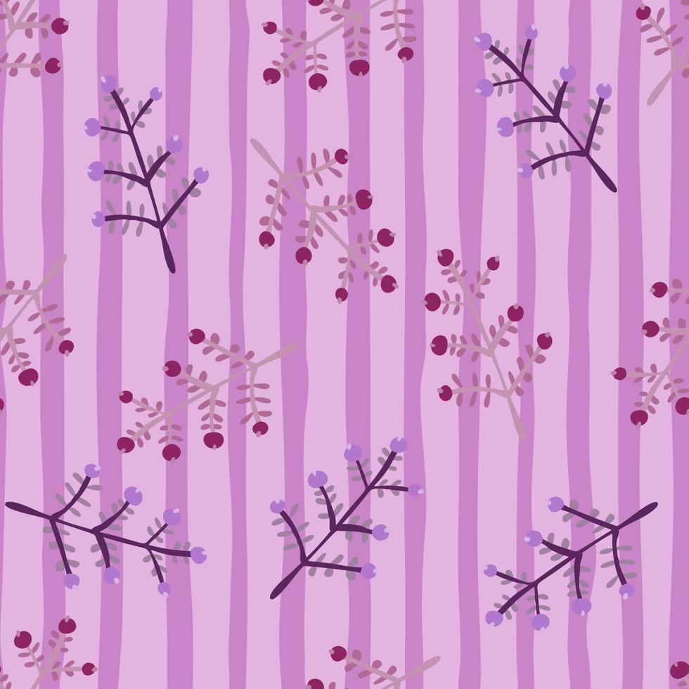 Hand drawn a sprig with berries seamless pattern. Branch with leaves and berry wallpaper. vector