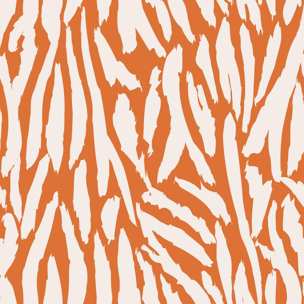 Creative grunge tiger skin seamless pattern. Abstract animal fur endless backdrop. vector