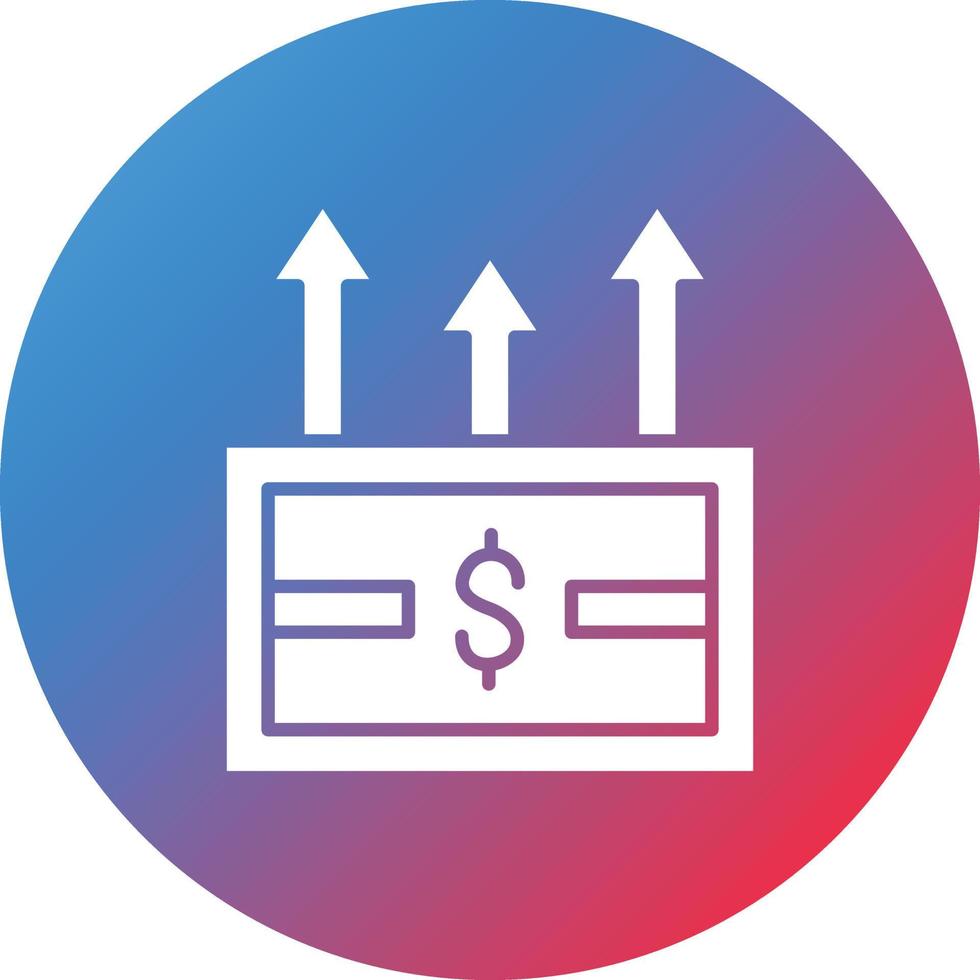 Cash Flow Glyph Circle Gradient Background Icon vector