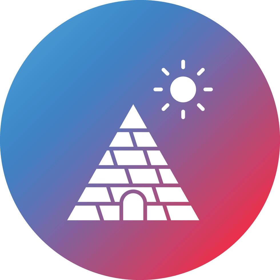 Pyramid Glyph Circle Gradient Background Icon vector