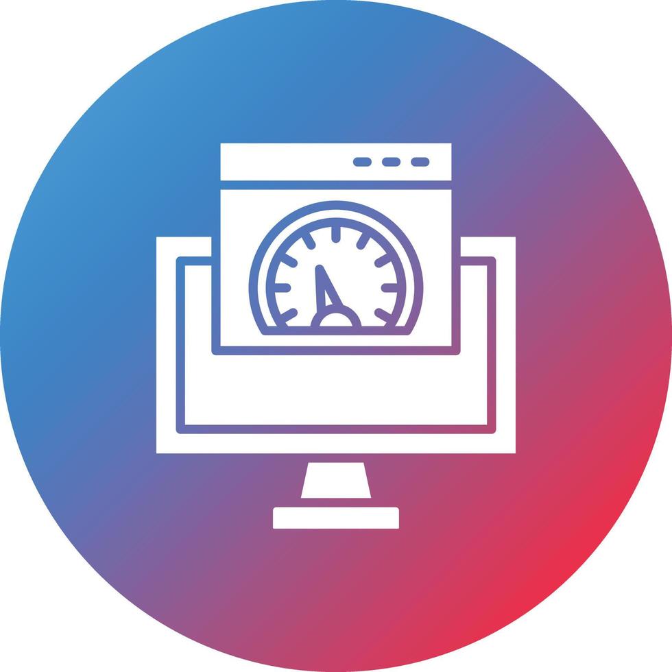 Page Speed Glyph Circle Gradient Background Icon vector