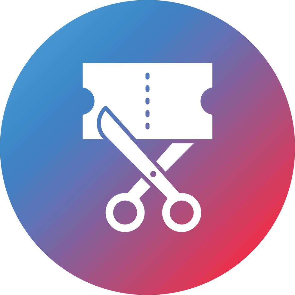 Cutting Clothes Glyph Circle Gradient Background Icon vector