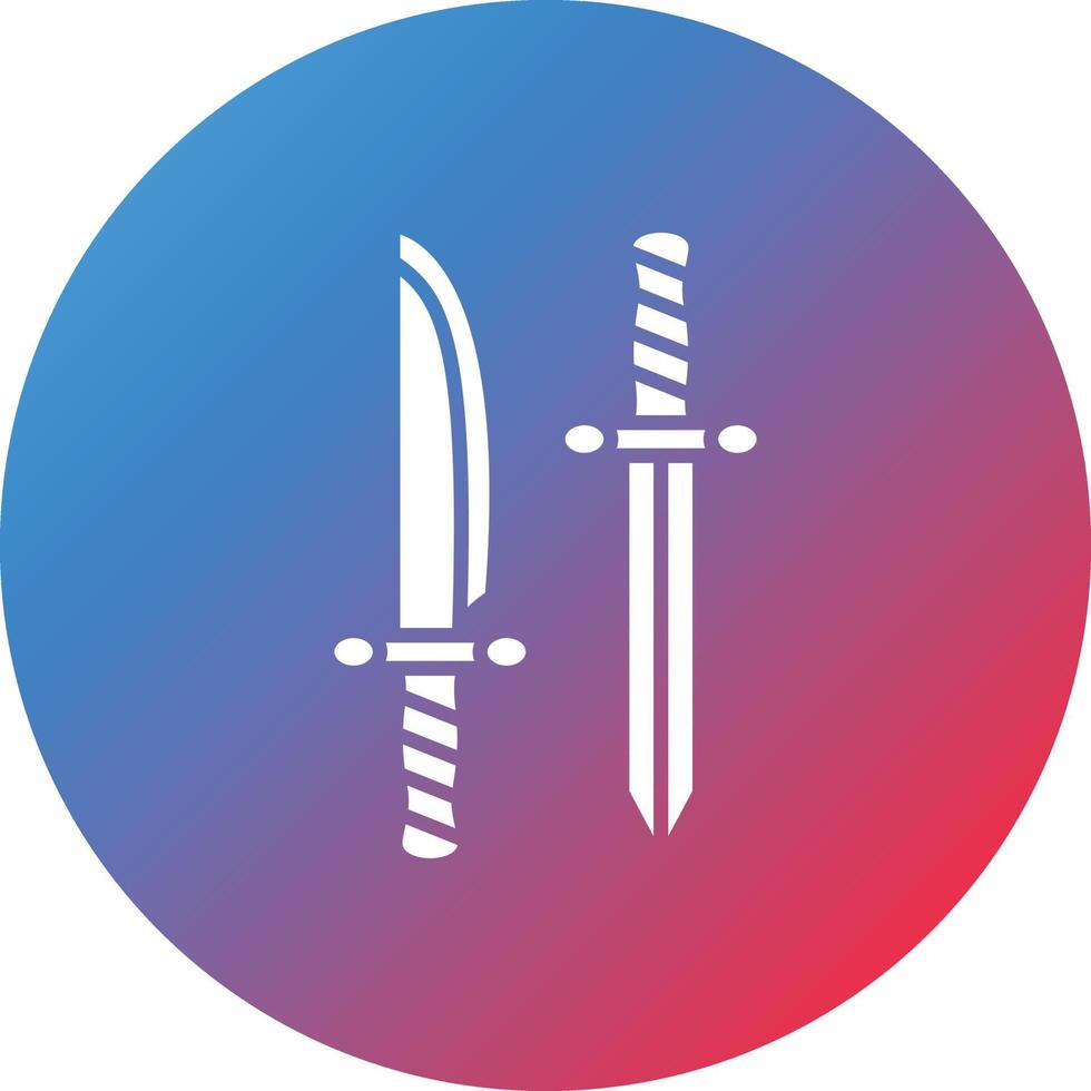 Dagger Glyph Circle Gradient Background Icon vector
