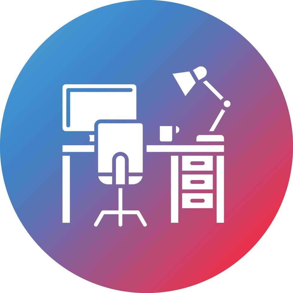 Work Table Glyph Circle Gradient Background Icon vector