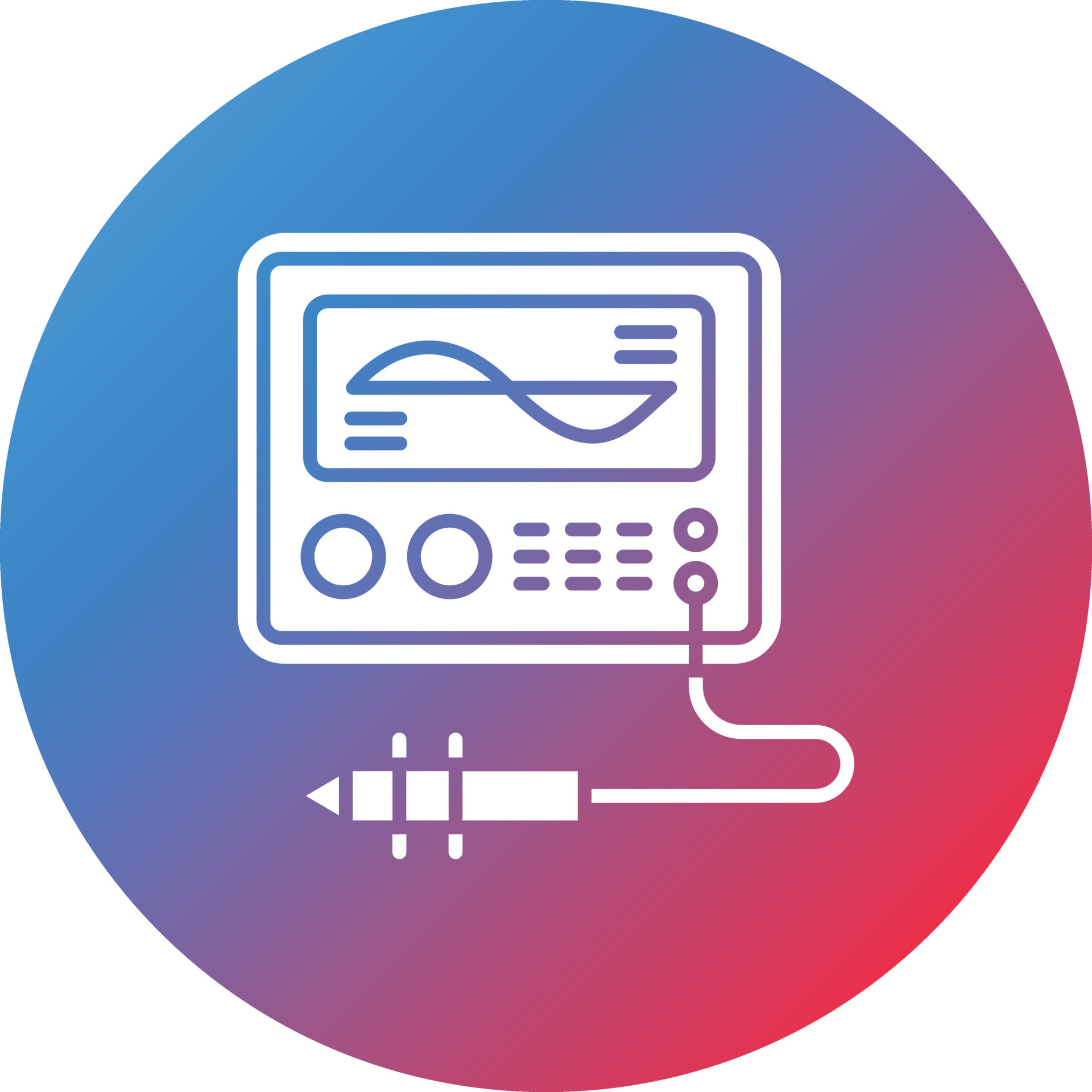 Oscilloscope Glyph Circle Gradient Background Icon 7456975 Vector Art