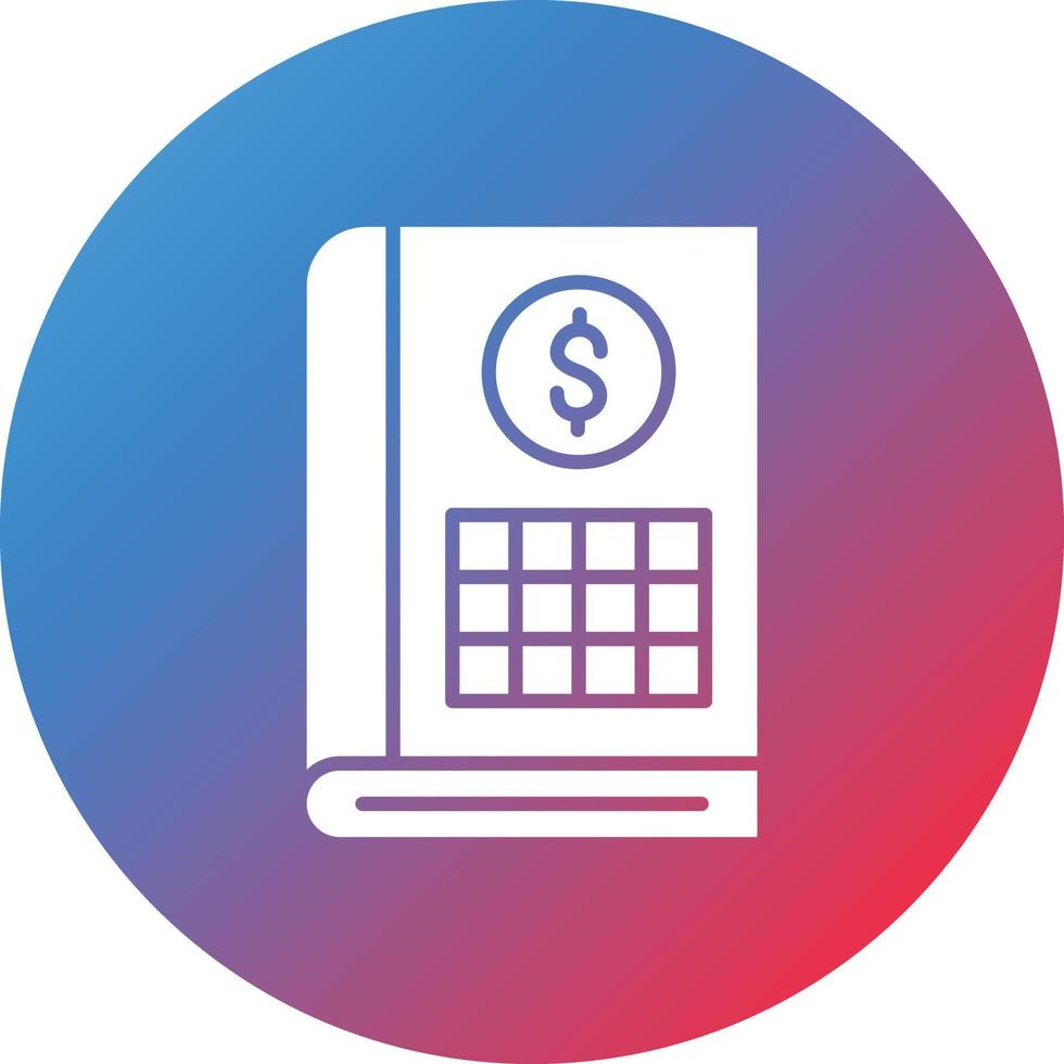 Book Keeping Glyph Circle Gradient Background Icon vector