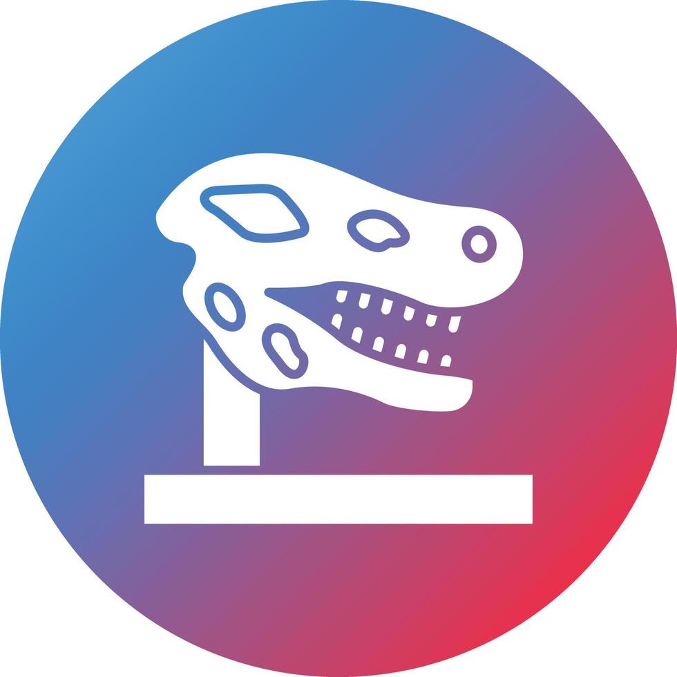 Dinosaur Fossil Glyph Circle Gradient Background Icon vector