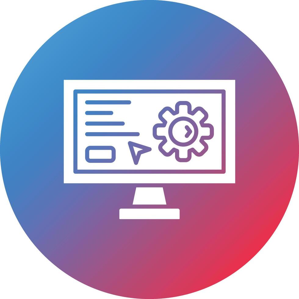 Programming Settings Glyph Circle Gradient Background Icon vector