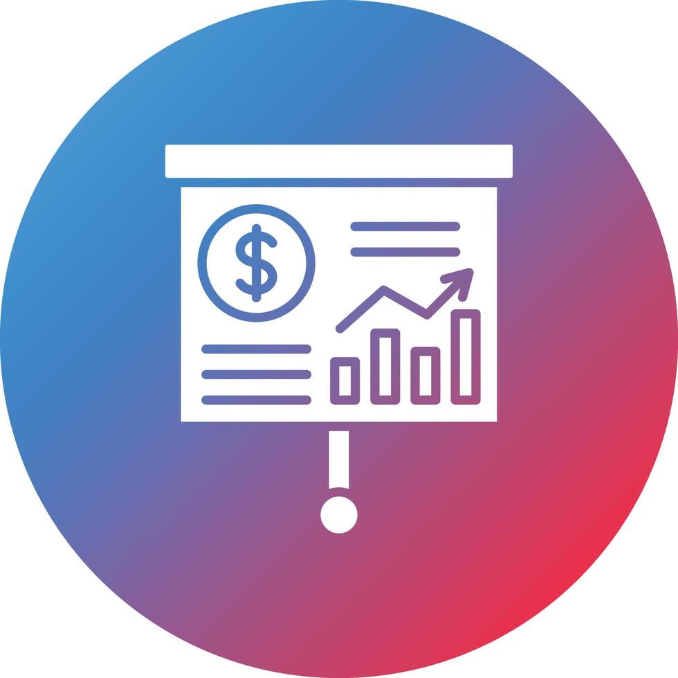Presentation Glyph Circle Gradient Background Icon vector