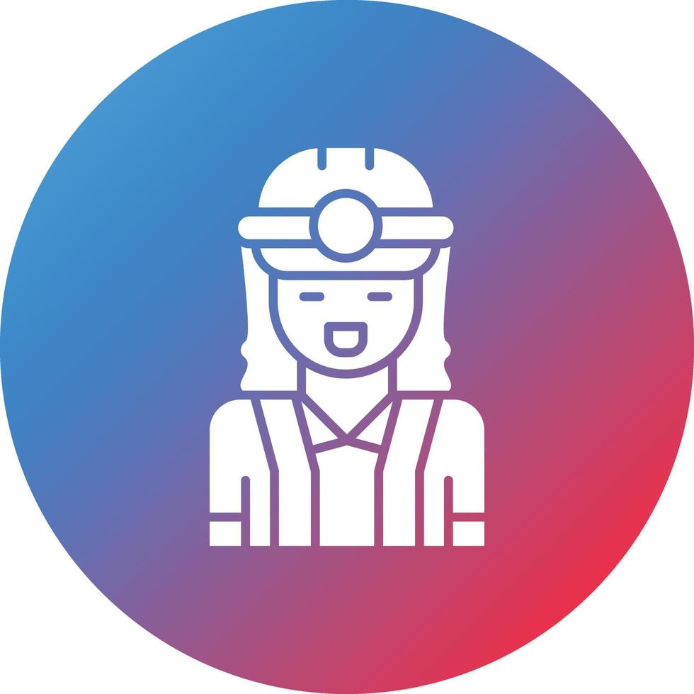 Female Engineer Glyph Circle Gradient Background Icon vector