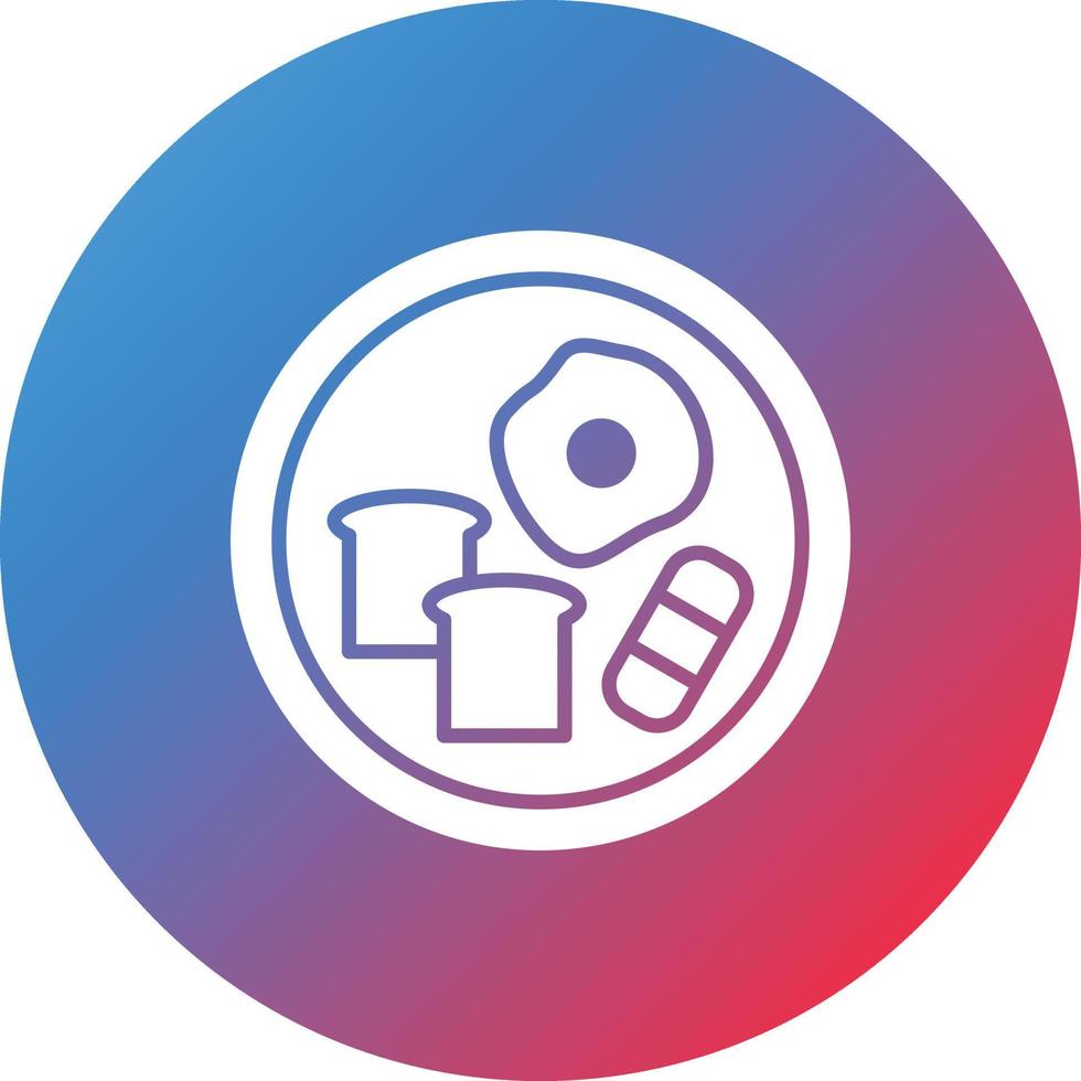 Breakfast Glyph Circle Gradient Background Icon vector