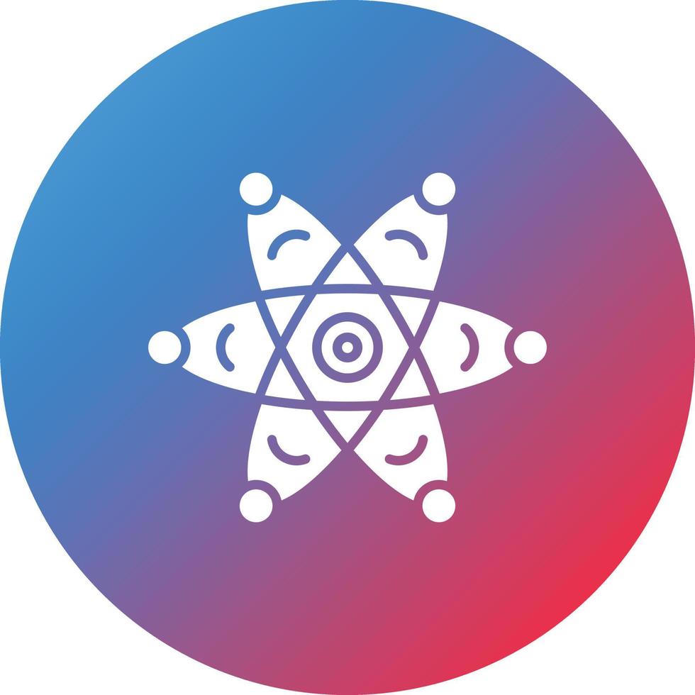 Atom Glyph Circle Gradient Background Icon vector