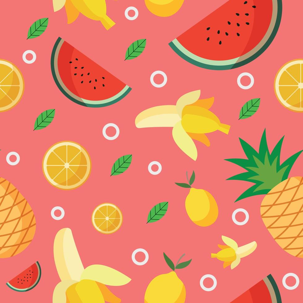 Tropical Fruit Seamless Pattern vector