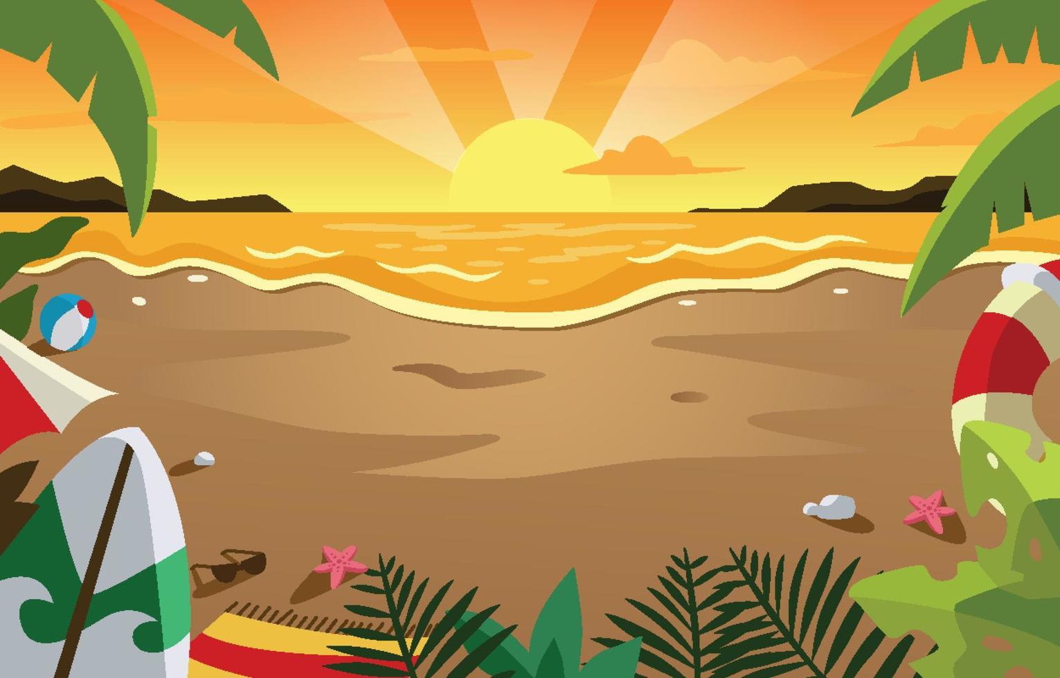 Summer Beach Background vector