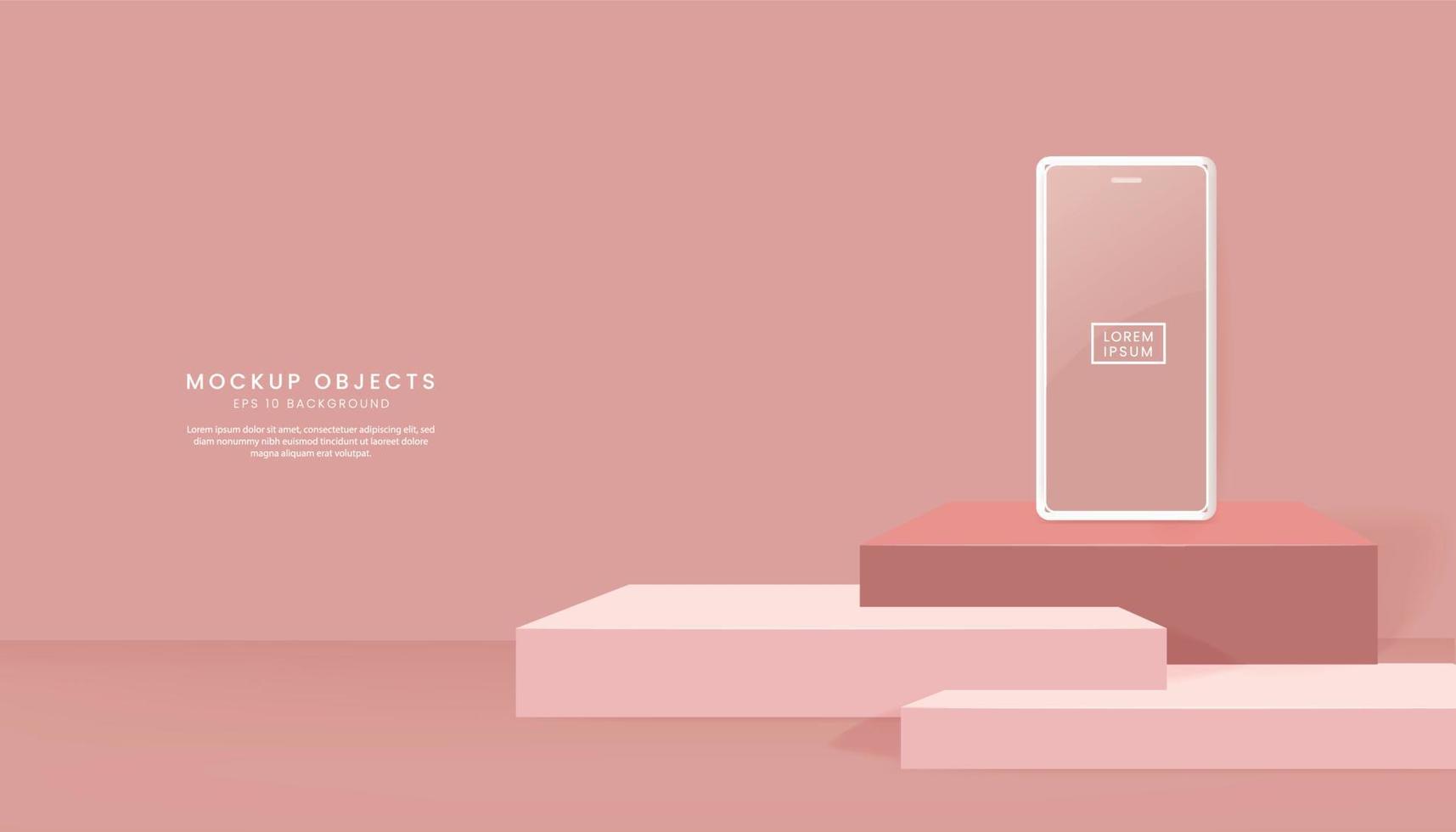 Pastel color mobile Mockup Background vector