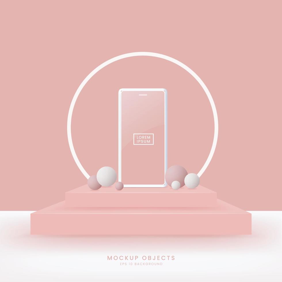 Pastel color mobile Mockup Background vector