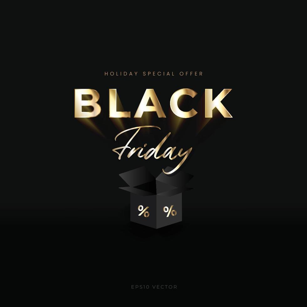 Golden Black Friday Banner and Background vector