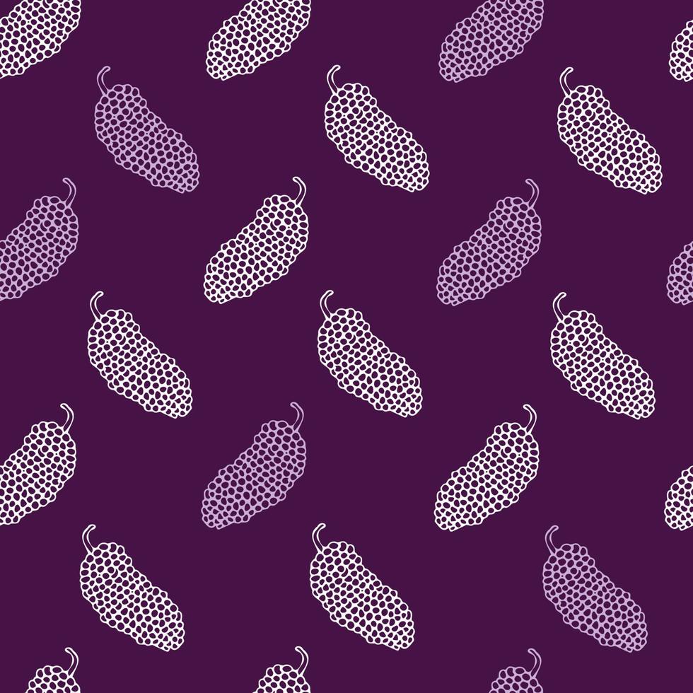 Hand drawing mulberry fruits, seamless pattern vector illustration.