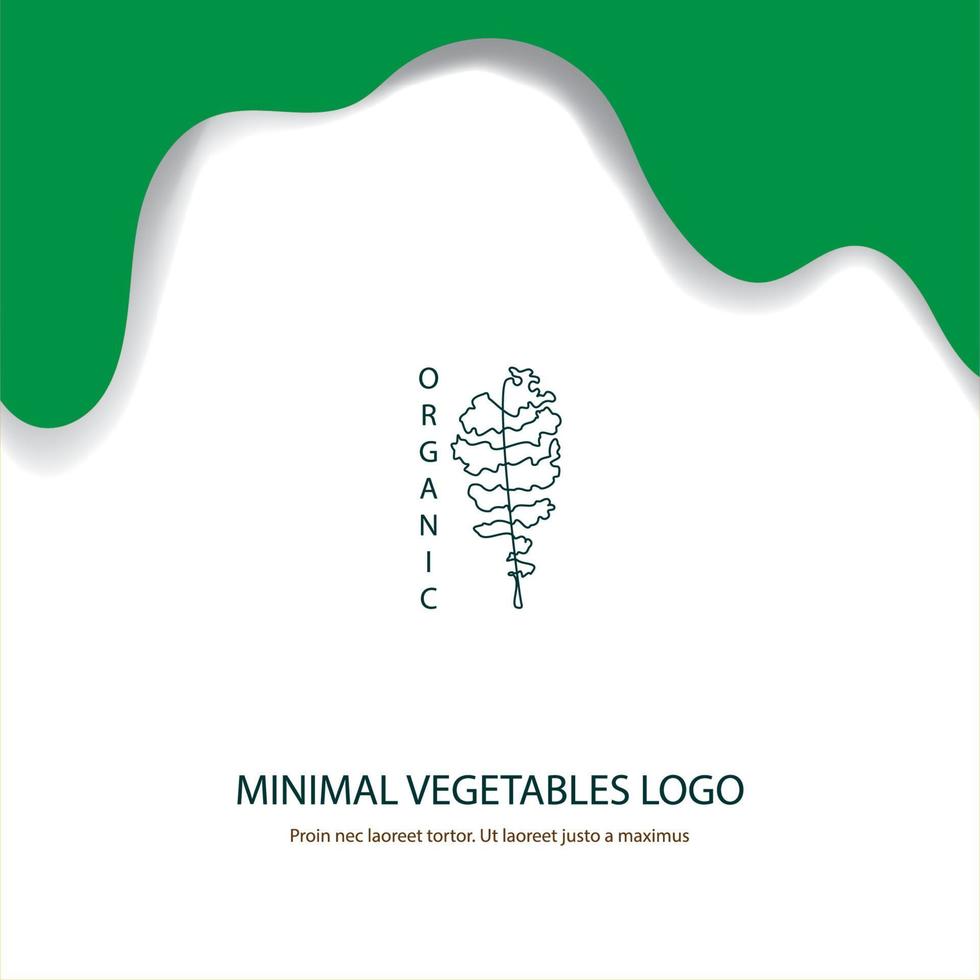 logotipo de verduras mínimas, diseño de logotipo verde y orgánico. ilustración vectorial vector